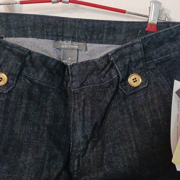 MOTTO‎ QVC WOMENS DENIM CROP JEANS SZ 8. NWT - Picture 5 of 9